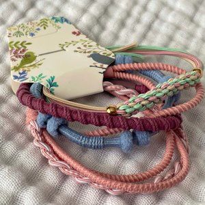 New!  5 pack Assorted Friendship Bracelet Hairties